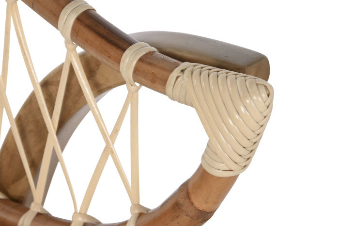 SEDIA MOGANO RATTAN CON CUSCINO NATURALE
