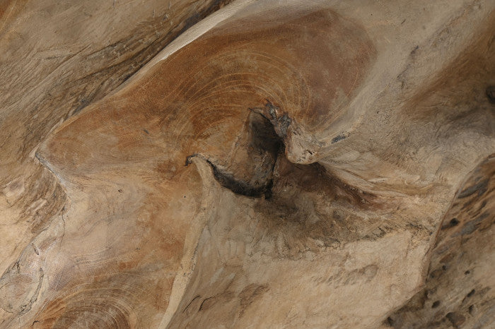 TAVOLINO TEAK INTAGLIATO TONDO